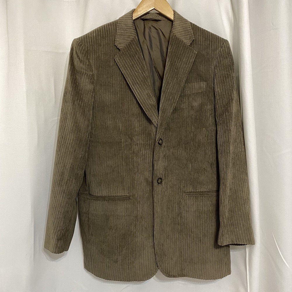 PERRY‎ ELLIS Brown Corduroy Coat Jacket Men's M40 Sht